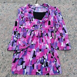 Y2K Candie's Girls (M) Purple Pink Fuchsia Dress Ruffle Sleeves
